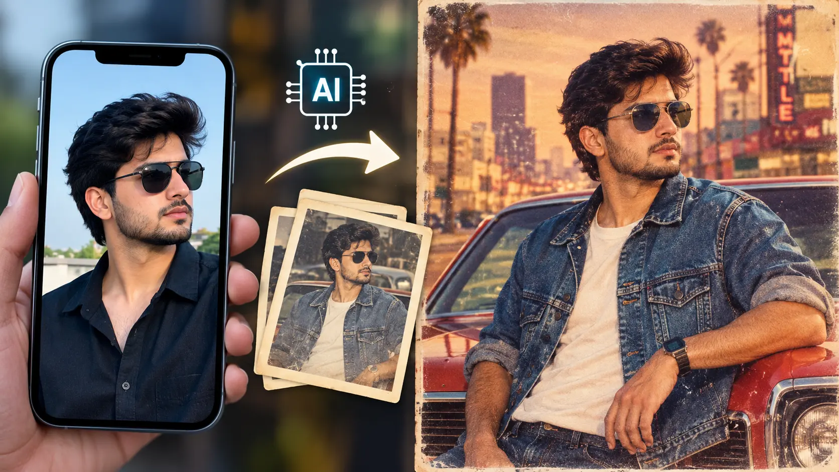 1980s AI photo trend viral portraits created with artificial intelligence