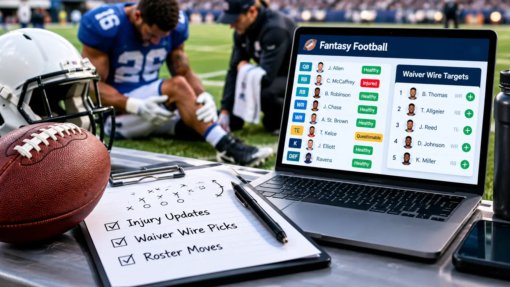 fantasy football injury updates waiver wire
