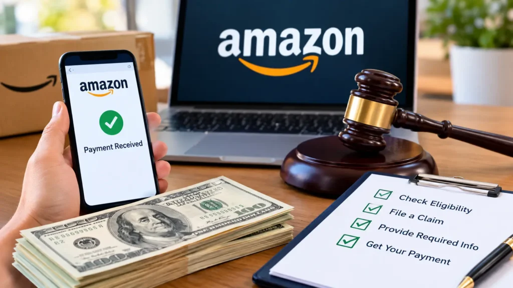 Amazon Settlement 2026 refund check and claim updates illustration