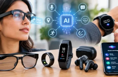 AI wearable devices including smart glasses, smart ring, and AI pin