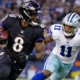 Ravens vs Cowboys Score & Recap action shot during NFL game in Rio